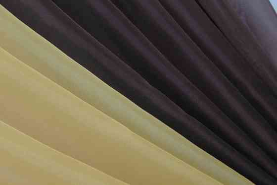 Кухонные шторки VR-Textil № 096к с подвязками венге с янтарным 400х170 см (50-674) Киев