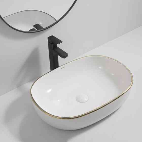 Раковина накладна Mixxus Premium ELLIPSE-0105 EDGE GOLD 600х400х150mm   ( MP6564 ) 31442 Харків