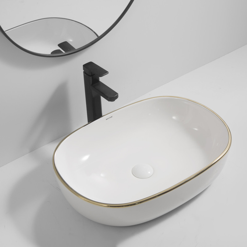 Раковина накладна Mixxus Premium ELLIPSE-0105 EDGE GOLD 600х400х150mm   ( MP6564 ) 31442 Харків - фото 2