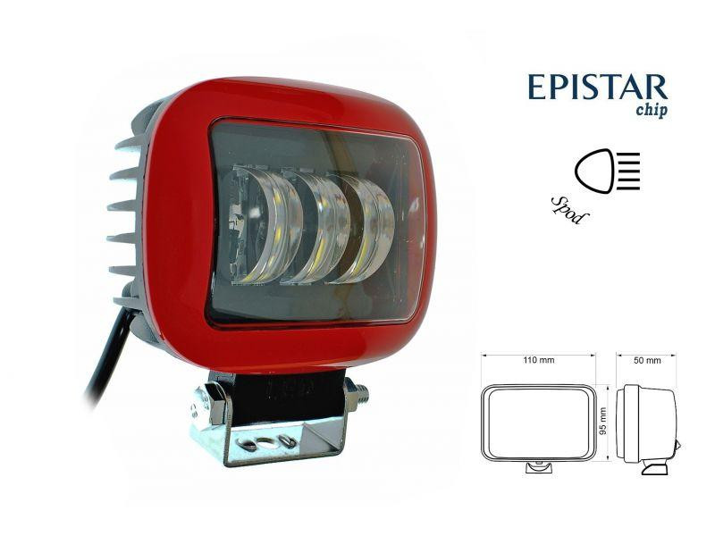 Світлодіодна фара AllLight 30W (A) 3chip spot 9-30V КВАДРАТНА (RED) Харків - фото 3