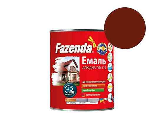 Емаль алкідна ПФ-115 Червоно-коричневий 2,8кг ТМ FAZENDA   Solmir Київ