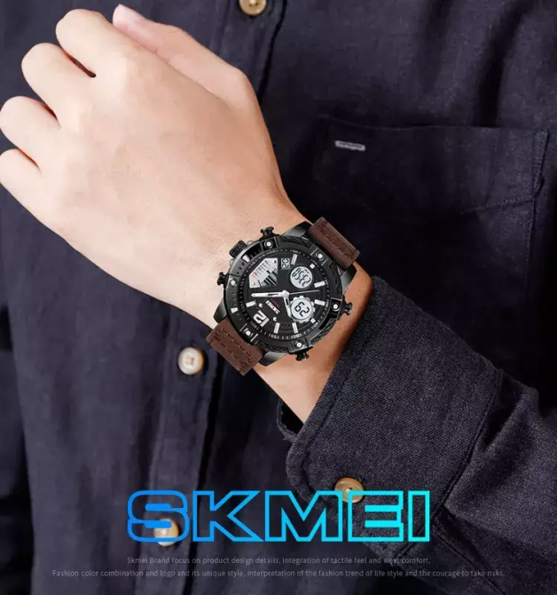 Мужские наручные часы Skmei 1618 (Коричневые) Винница - изображение 5