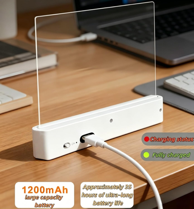 Уценка Плоская лампа для чтения книг USB, 3 цвета 3000–6500K, плавное затемнение 25–100%, таймер 1–99 мин, белая Киев - изображение 10