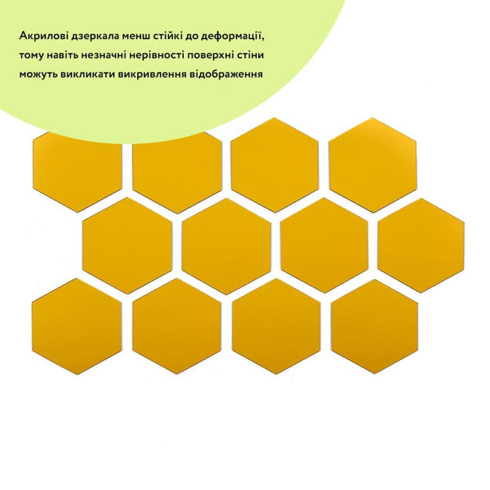 Зеркальный декор акриловый самоклеющийся 80*70мм золото, 12шт (D) SW-00002515 Днепр - изображение 2