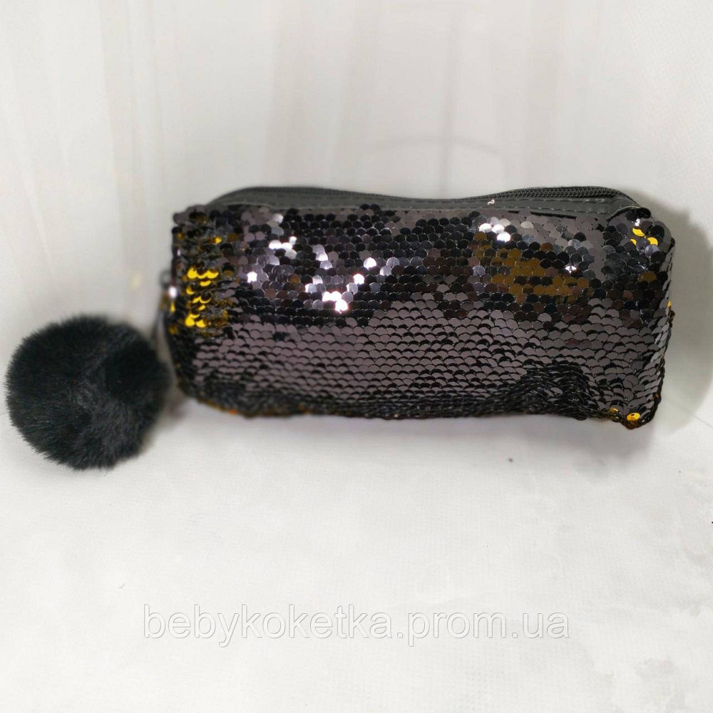Дитяча косметичка з паетками чорна Львів - фото 2