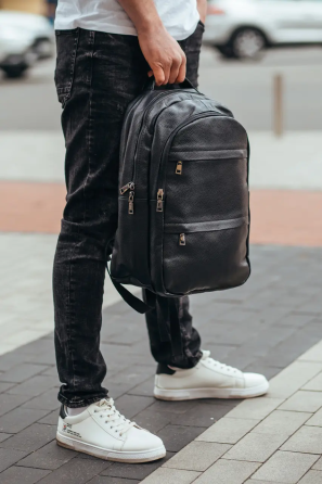 Мужской рюкзак для ноутбука и документов 28х42х18, сумка на спину из натуральной кожи Tiding Bag B2-37342A Киев