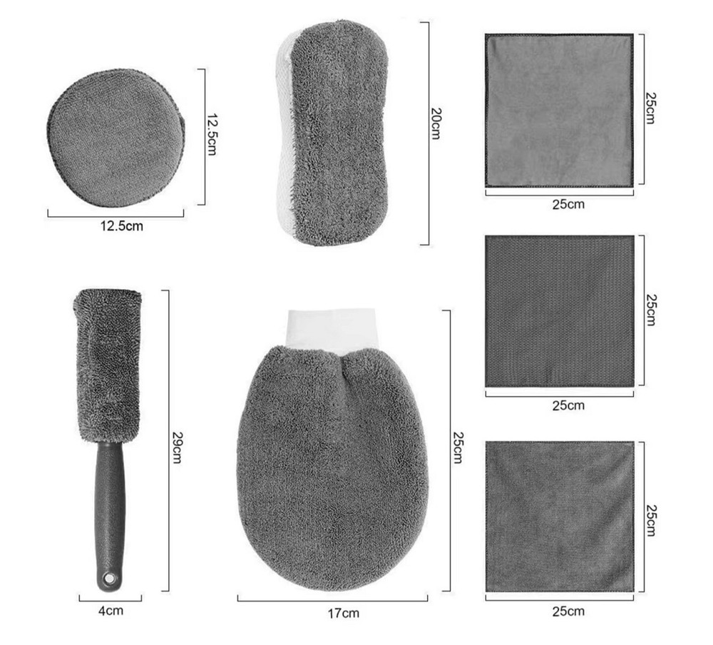 Набор для мойки и полировки авто 9 в 1.Набор приспособлений по уходу за автомобилем,микрофибра для машины Каменец-Подольский - изображение 8