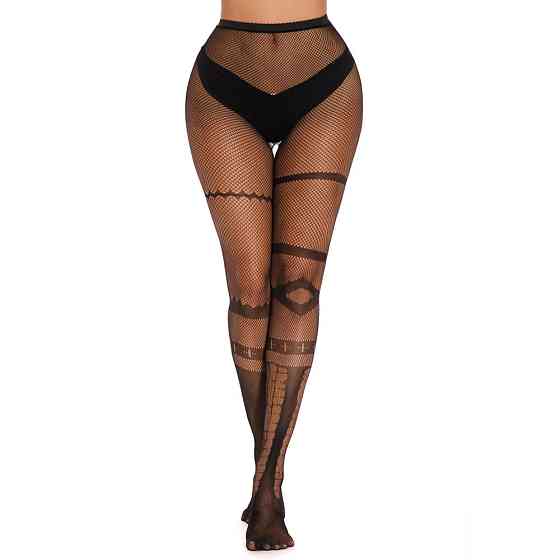 Колготки в сетку геометрические женские one size черный Киев