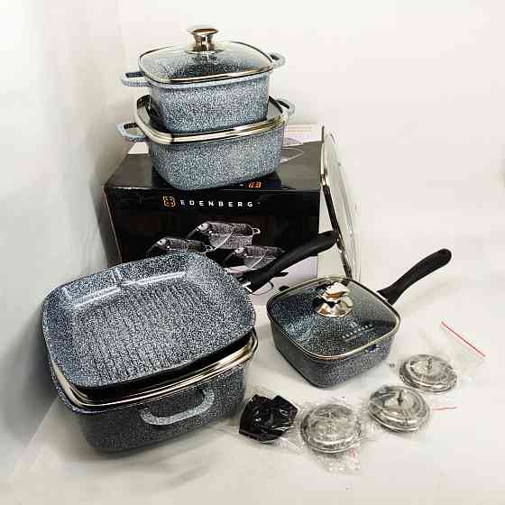 Набор мраморных кастрюль, Гранитный набор со сковородой, Мраморная посуда для кухни OD-14 Львов