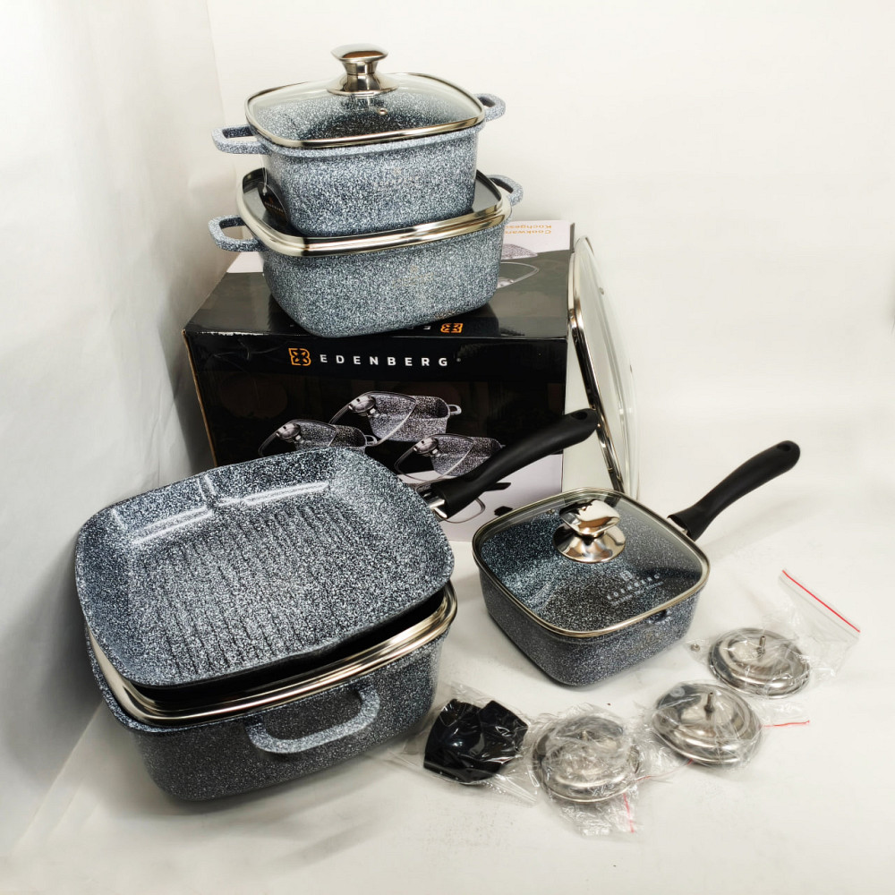 Набор мраморных кастрюль, Гранитный набор со сковородой, Мраморная посуда для кухни OD-14 Львов - изображение 6