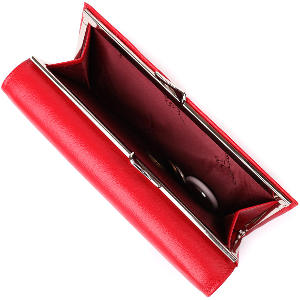 Красивый кошелек для женщин с монетницей из натуральной кожи ST Leather 23105 Красный Киев - изображение 8