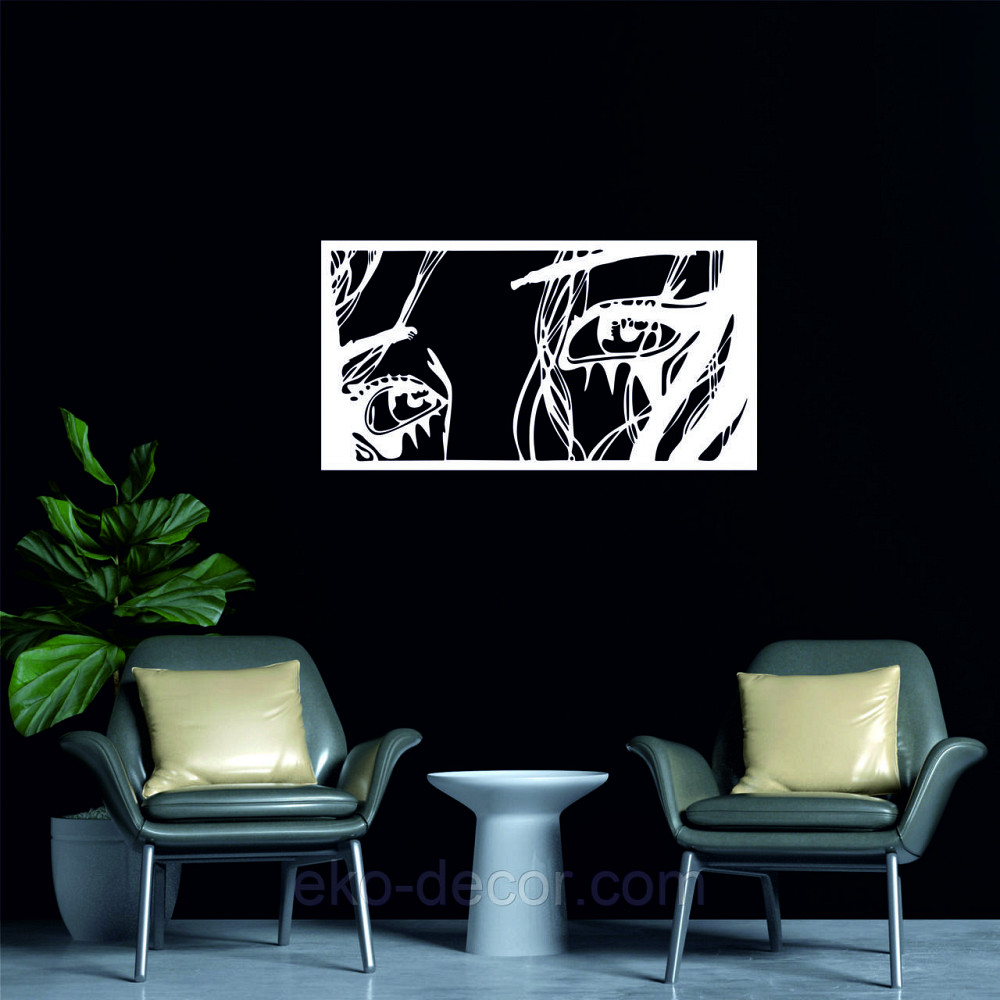 Декоративное настенное Панно «Девушка» Декор на стену 90*47 см, Белый Киев - изображение 4