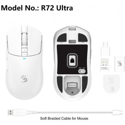 Мышка A4Tech Bloody R72 Ultra Wireless/USB White (4711421000901) Винница - изображение 3
