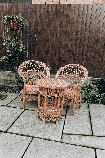 Крісла та стіл плетені з лози | крісла плетені із лози  | плетені 2 крісла стіл Київ - фото 3
