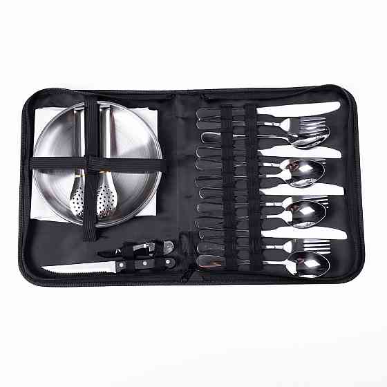 Набор посуды для пикника на 4 персоны 24 предмета Серебристый HP-21-1 Киев