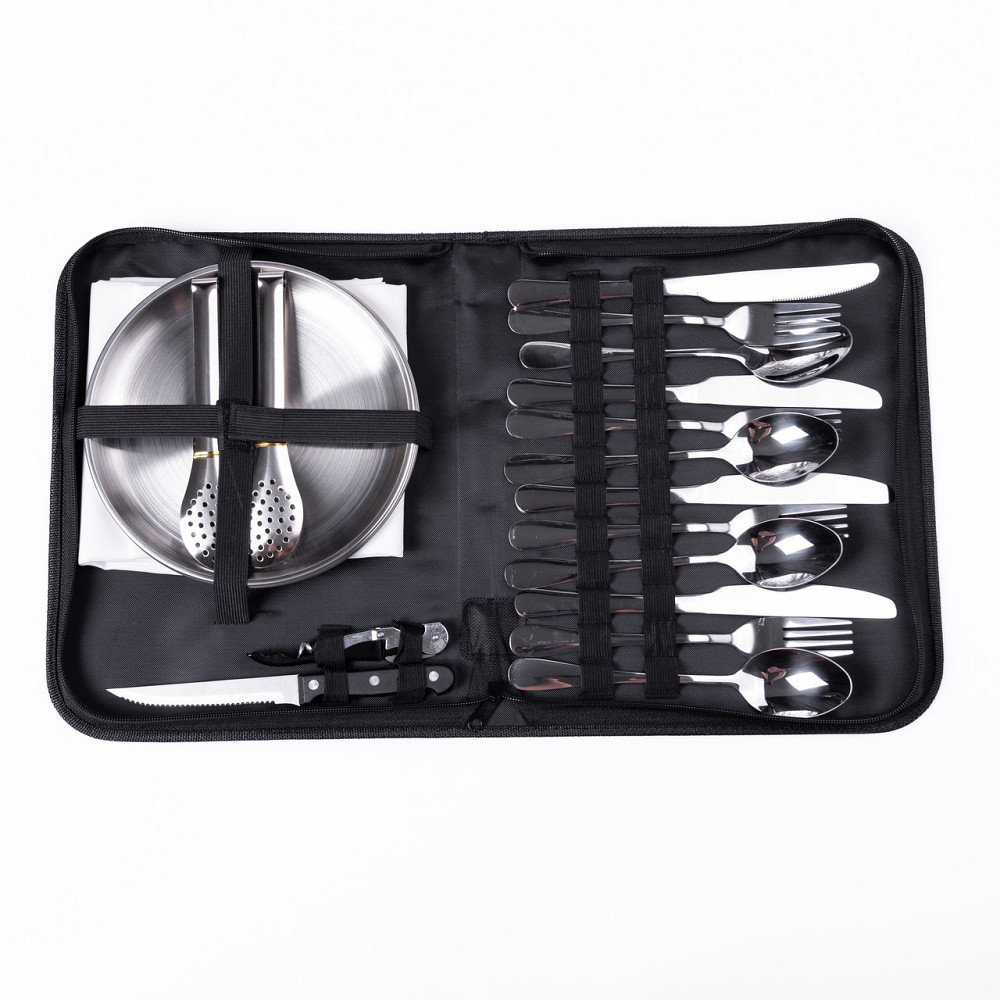 Набор посуды для пикника на 4 персоны 24 предмета Серебристый HP-21-1 Киев - изображение 1