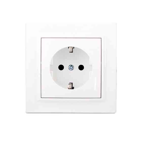 Розетка із заземленням, 16А, термопластик, Enzo  білий Дніпро