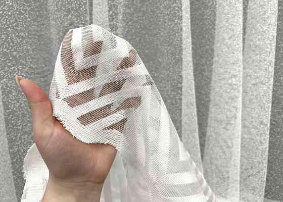 Тюль VR-Textil 2030т Жаккард Ромб Меандр Молочный 400х270 см (42-1098) Киев