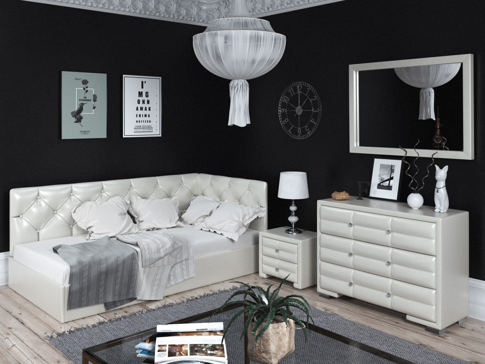 Кровать-диван DaiquiriDesign с подъемным механизмом каркас дерево 140x200 белый Киев - изображение 2