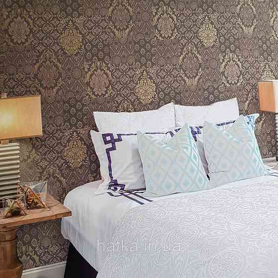 Шпалери метрові вінілові на флізелін Yuanlong Samsara однотонні з потертістю під штукатурку сірі з рожевим Київ