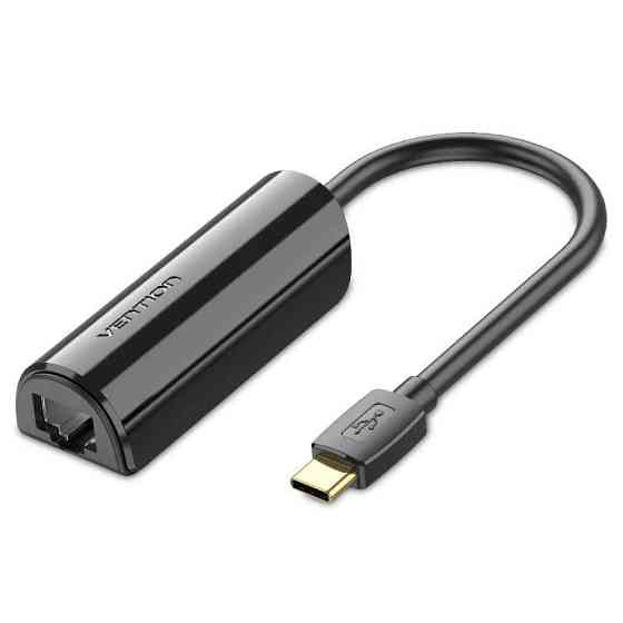 Перехідник USB 3.1 Type-C --> Ethernet RJ45 100Mb Vention чорний Вінниця