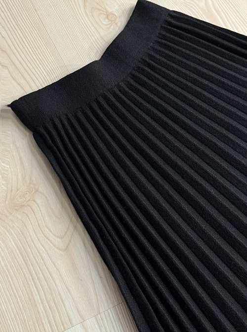 Спідниця жіноча Accorddream 62313 вʼязана пліссе міді на резинці, чорний, one size Київ - фото 2