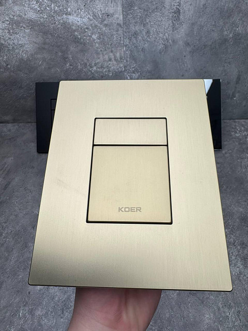 Панель змиву KOER KT-0607-12 157x198x3mm пластикова, кнопка квадратна (колір матове золото) (KR5715) Київ - фото 11