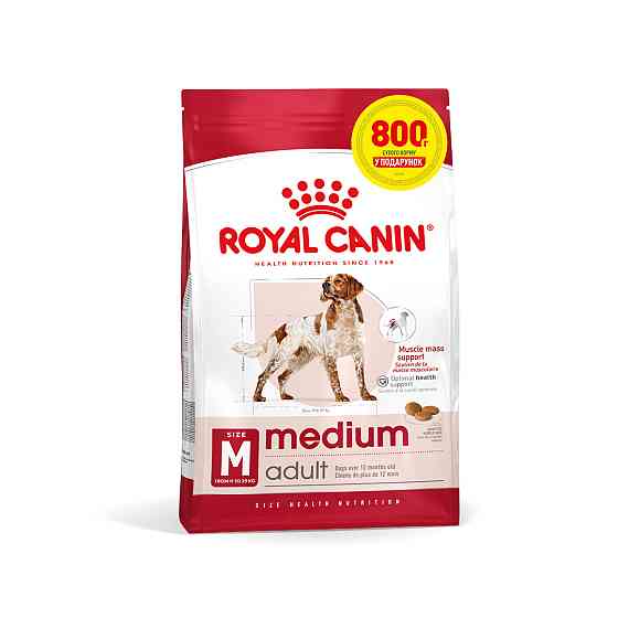 Корм для дорослих собак середніх порід ROYAL CANIN MEDIUM ADULT 3.2 кг + 800 г у подарунок 🎁 Київ