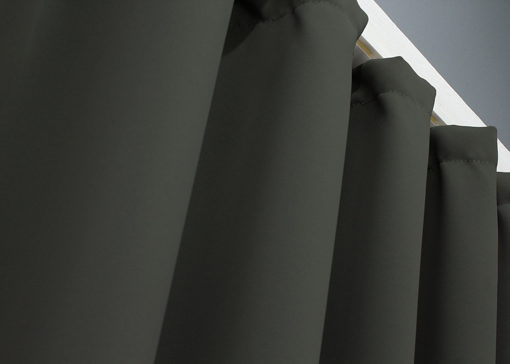 Комплект штор коротких VR-Textil Блекаут Midnight № 1400ш 140х170 см 2 шт Темно-сірий (35-0161) Київ - фото 5
