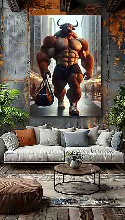 Картина Холсті в спортзал  Бик  KLM_21 80x120 см Киев