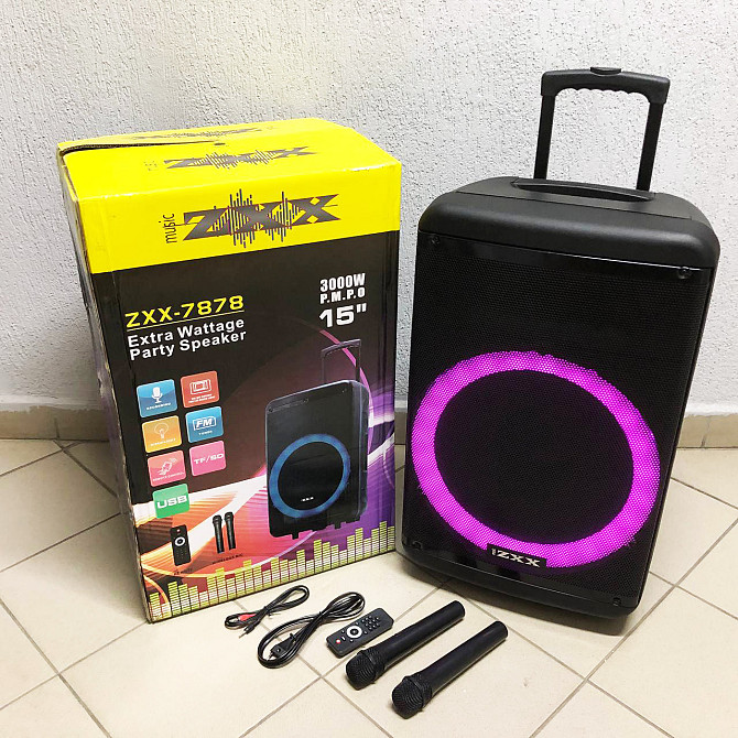 Акустична система для свят ZXX-7878, Bluetooth колонка для гарної музики, Музичну колонку з мікрофоном HS-54 Київ - фото 2