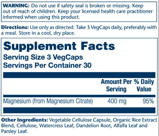 Magnesium Citrate 400mg - 90 vcaps Луцьк