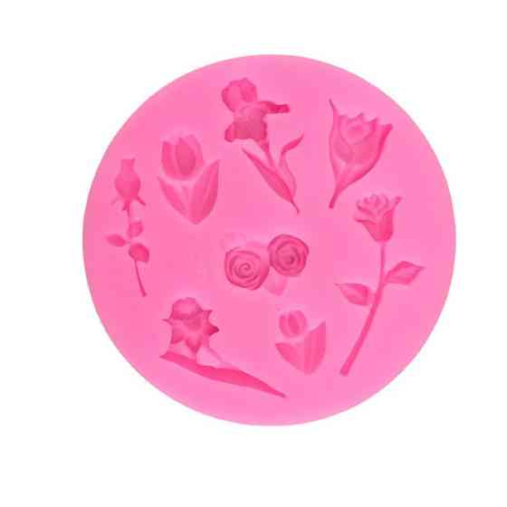 Молд силиконовый Цветы 77 мм розовый Киев