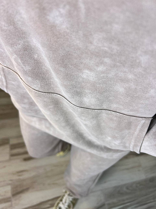 Костюм жіночий Joy One 8899 варений тай-дай спортвний худі з капюшоном брюки джоггери на резинці бежевий, бежевий, L Київ - фото 7