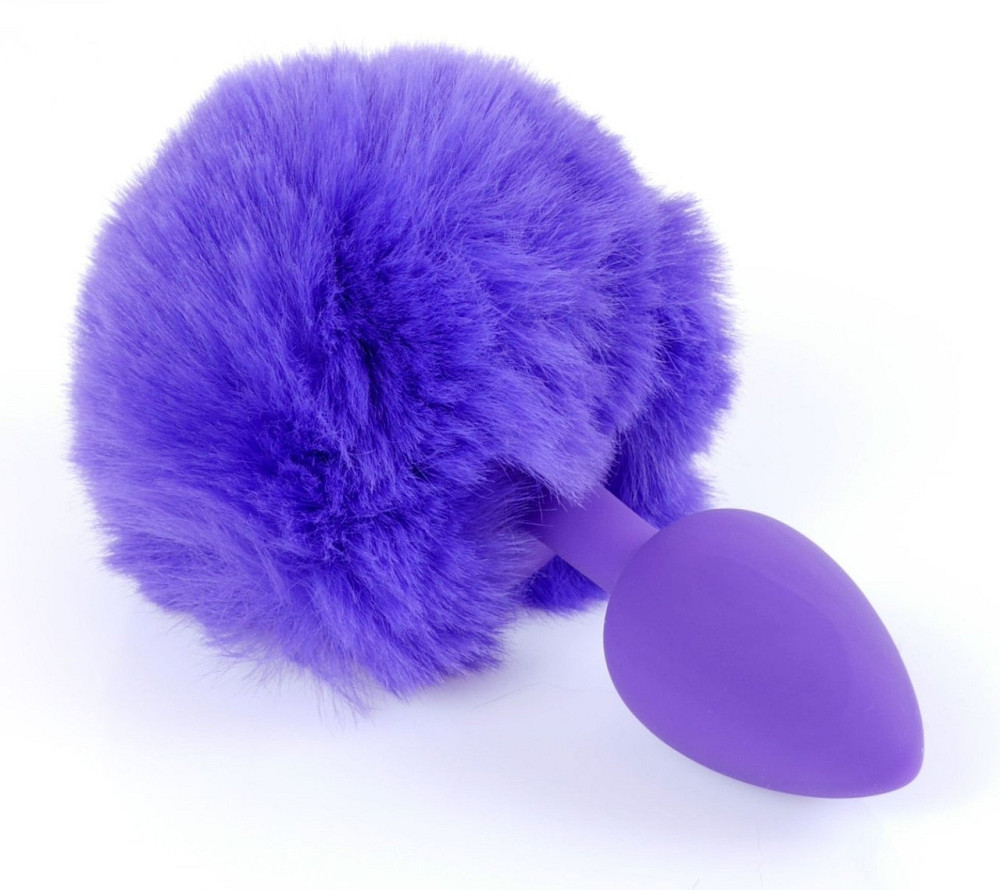Анальна пробка (розмір S) з хвостом Boss Series - Silicon PLUG Bunny Tail Purple, BS6400101 Sex Aura Київ - фото 2