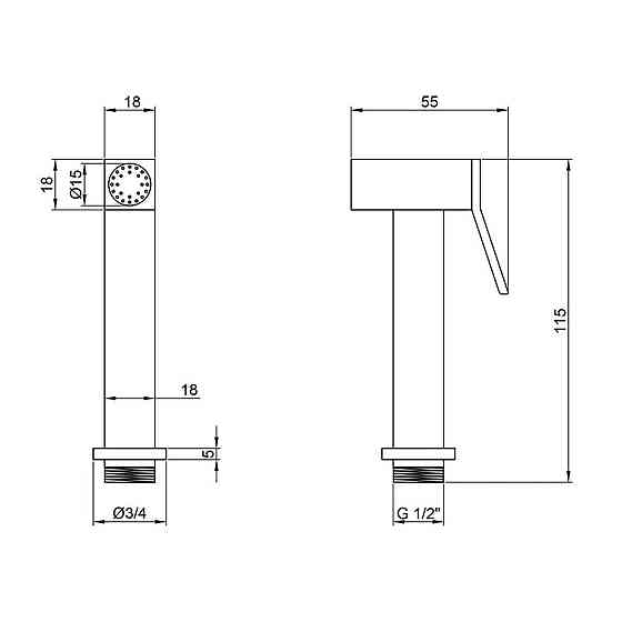 Лейка для биде Kroner KRM - C711 Киев