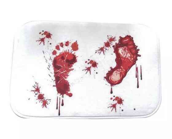 Декор на Хэллоуин, Коврик под дверь Кровавый след, отличное украшение на Хэллоуин, размер 40*60см, Киев