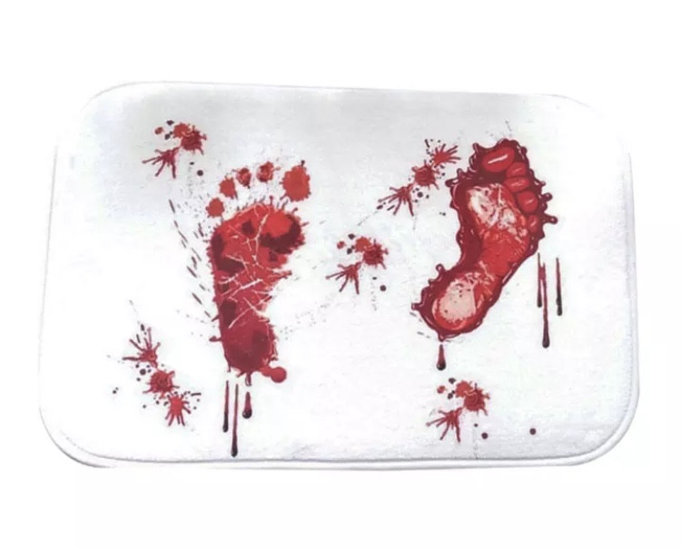 Декор на Хэллоуин, Коврик под дверь Кровавый след, отличное украшение на Хэллоуин, размер 40*60см, Киев - изображение 1