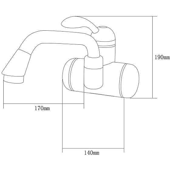 AQUATICA Кран-водонагреватель проточный LZ 3.0кВт 0.4-5бар для раковины гусак изогнутый длинный Коломия