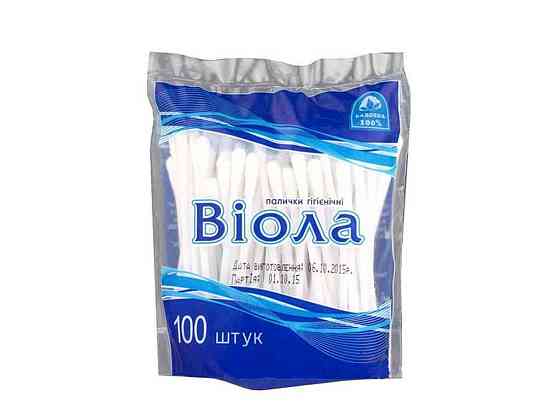 Палочки гигиенические No100 (полиэтилен. упак.) ТМ ВЫОЛА Solmir Киев