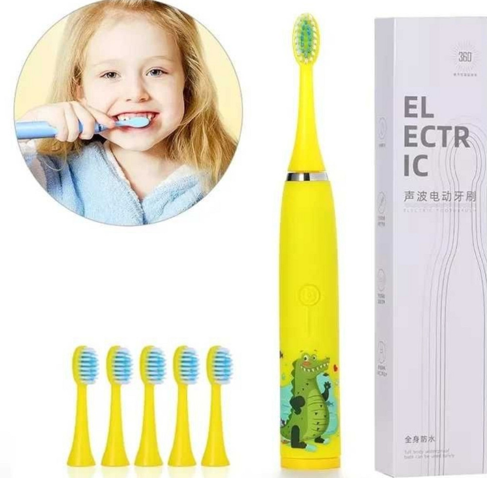 Електрична дитяча зубна щітка з розумним таймером і 6 насадками. Київ - фото 5