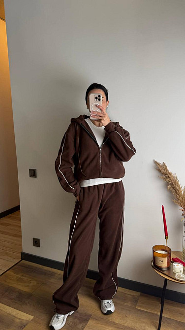 Женский теплый костюм двойка с кантом двухсторонний флис Одесса - изображение 4