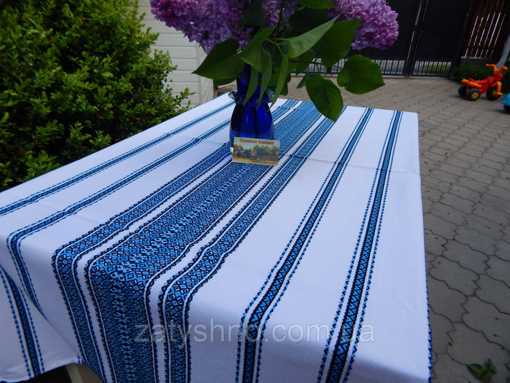Скатерть синяя с вышивкой Киев - изображение 5