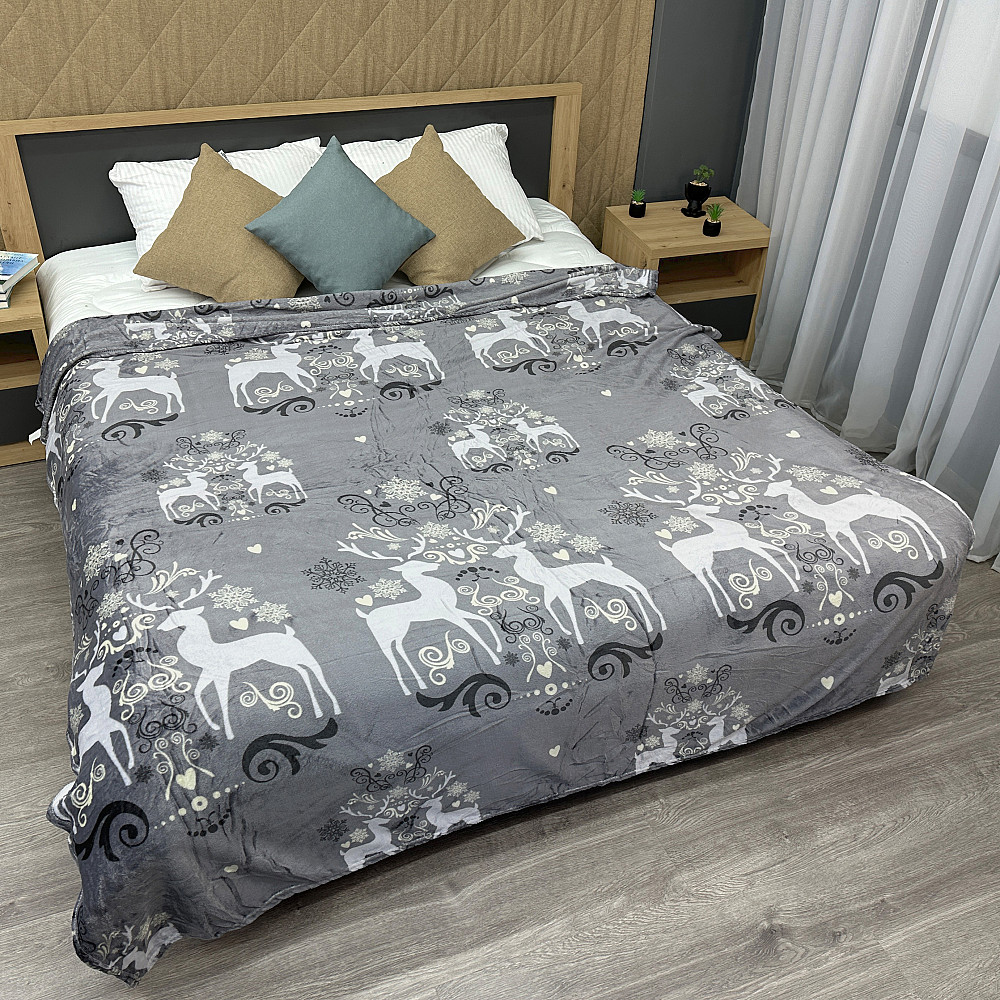 Плед-покрывало 200х230 см с рождественским принтом Разноцветный (87-326) Киев - изображение 1