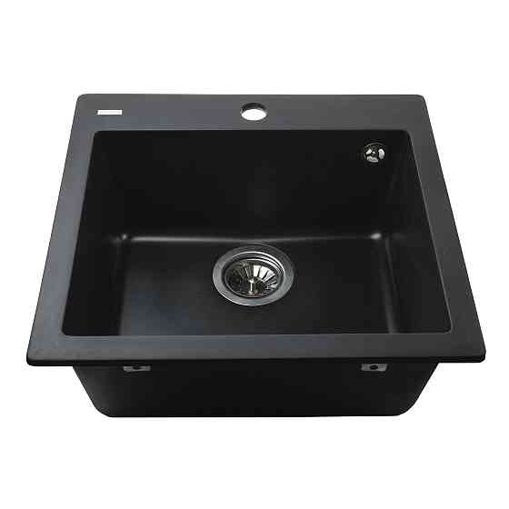 Гранітна мийка Globus Lux AOSTA чорний 490x455мм-А0002 Київ