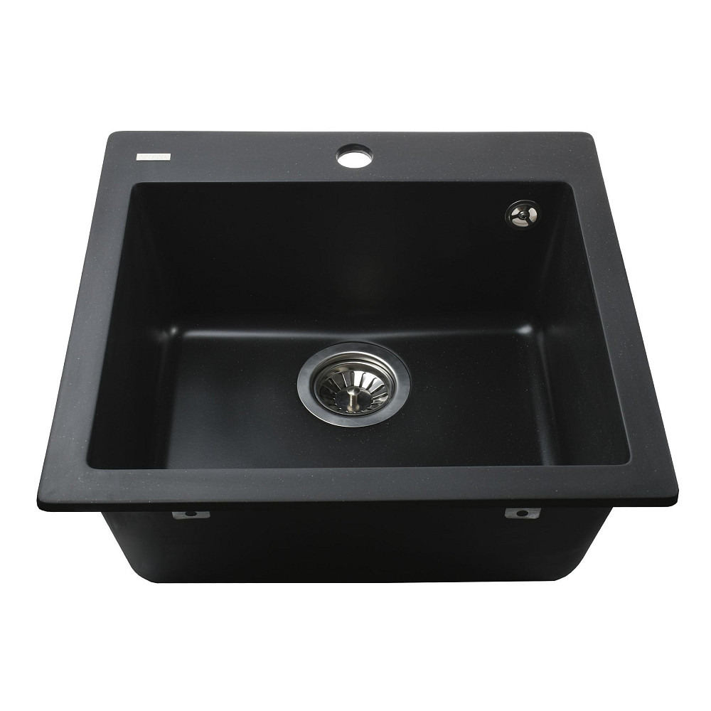 Гранітна мийка Globus Lux AOSTA чорний 490x455мм-А0002 Тернопіль - фото 2