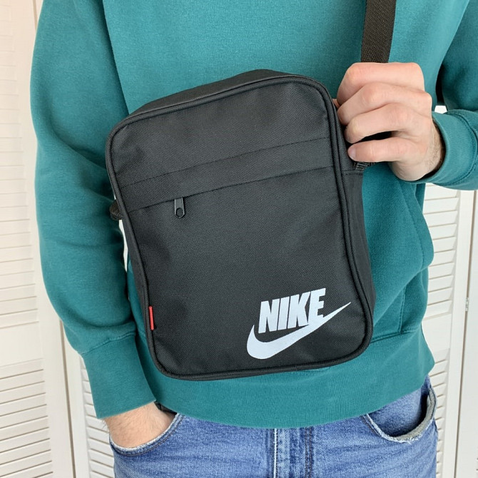 Сумка барсетка через плечо мужская Nike, вместительная на 3 отделения, чернаяMasterSem Киев - изображение 3
