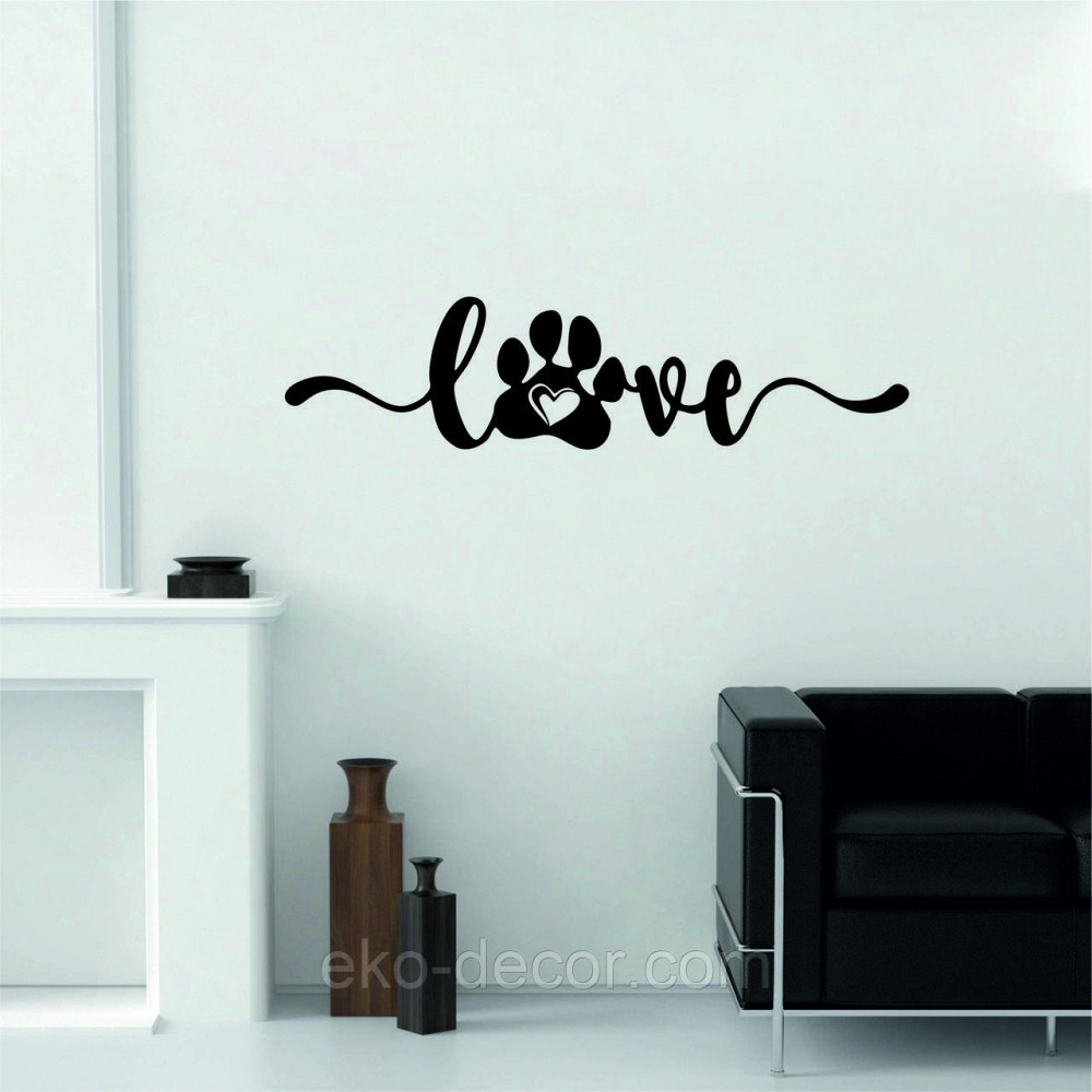 Декоративне настінне 3D Панно «LOVE» Декор на стіну з об'ємом 90*22 см, Чорний Київ - фото 3