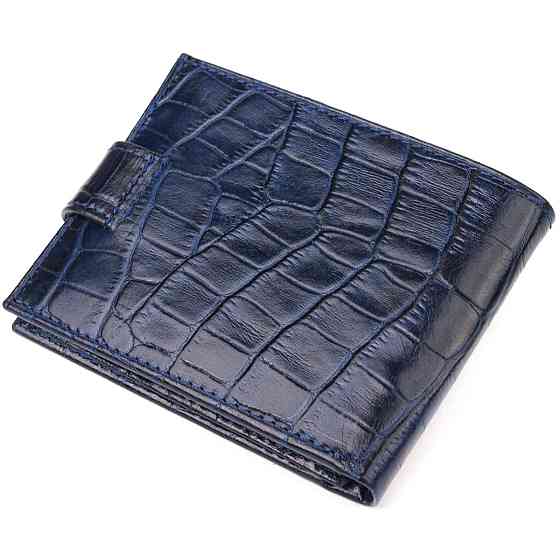 Стильный мужской кошелек из натуральной фактурной кожи CANPELLINI 21514 Синий Киев