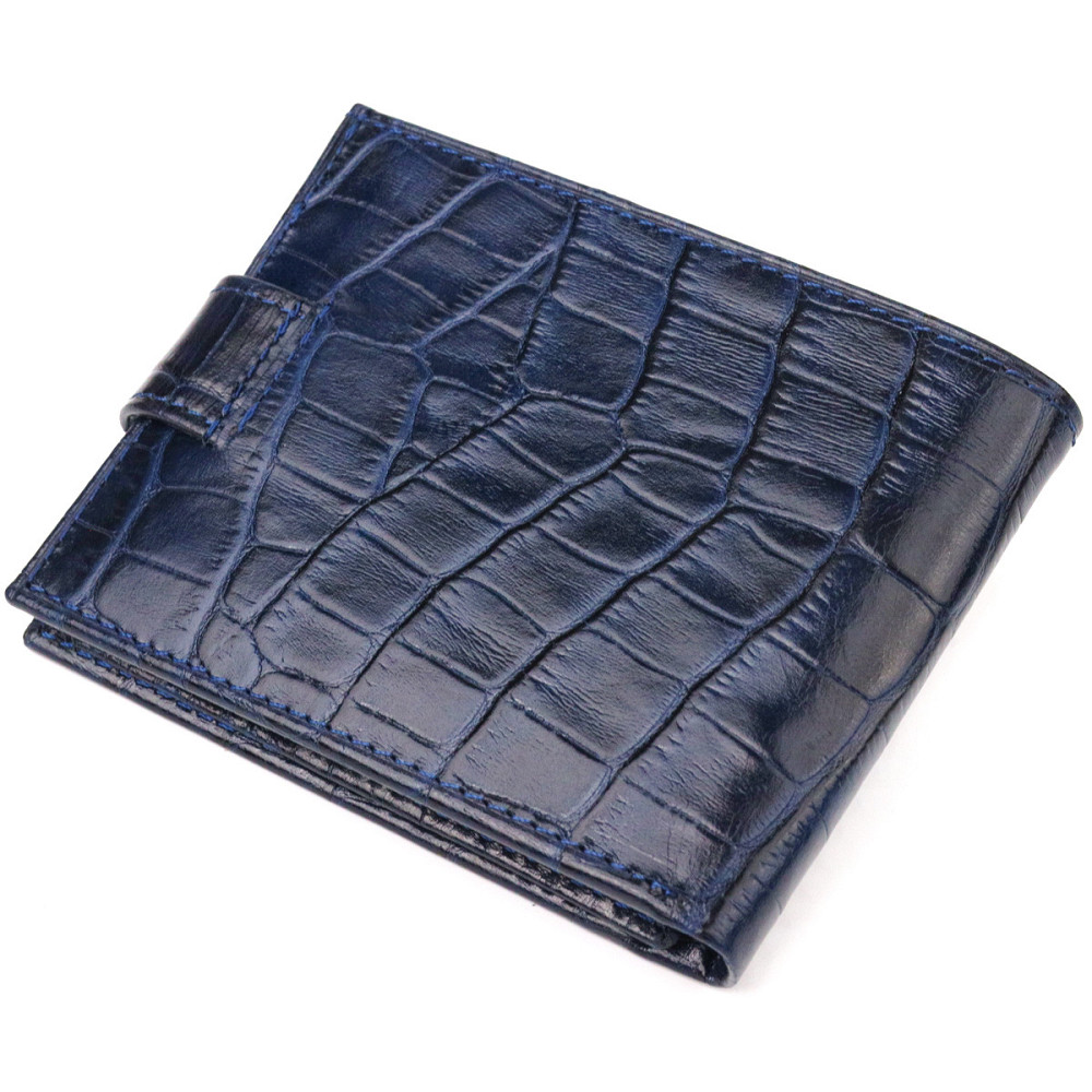 Стильный мужской кошелек из натуральной фактурной кожи CANPELLINI 21514 Синий Киев - изображение 2